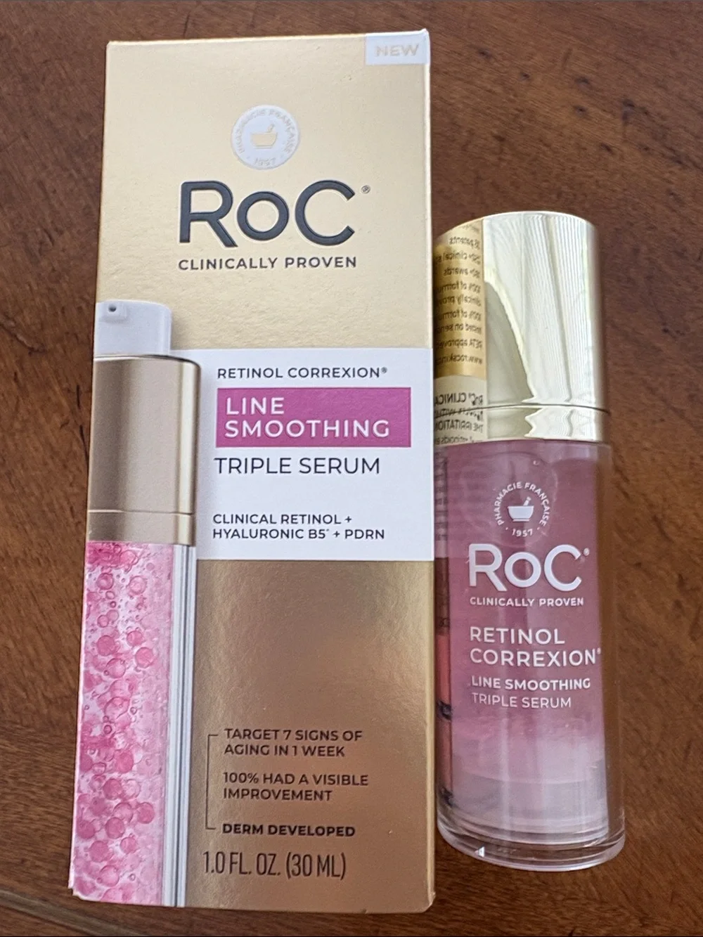 RoC Retinol Correxion Line Smoothing Triple Serum Hyaluronic B5 1 oz new